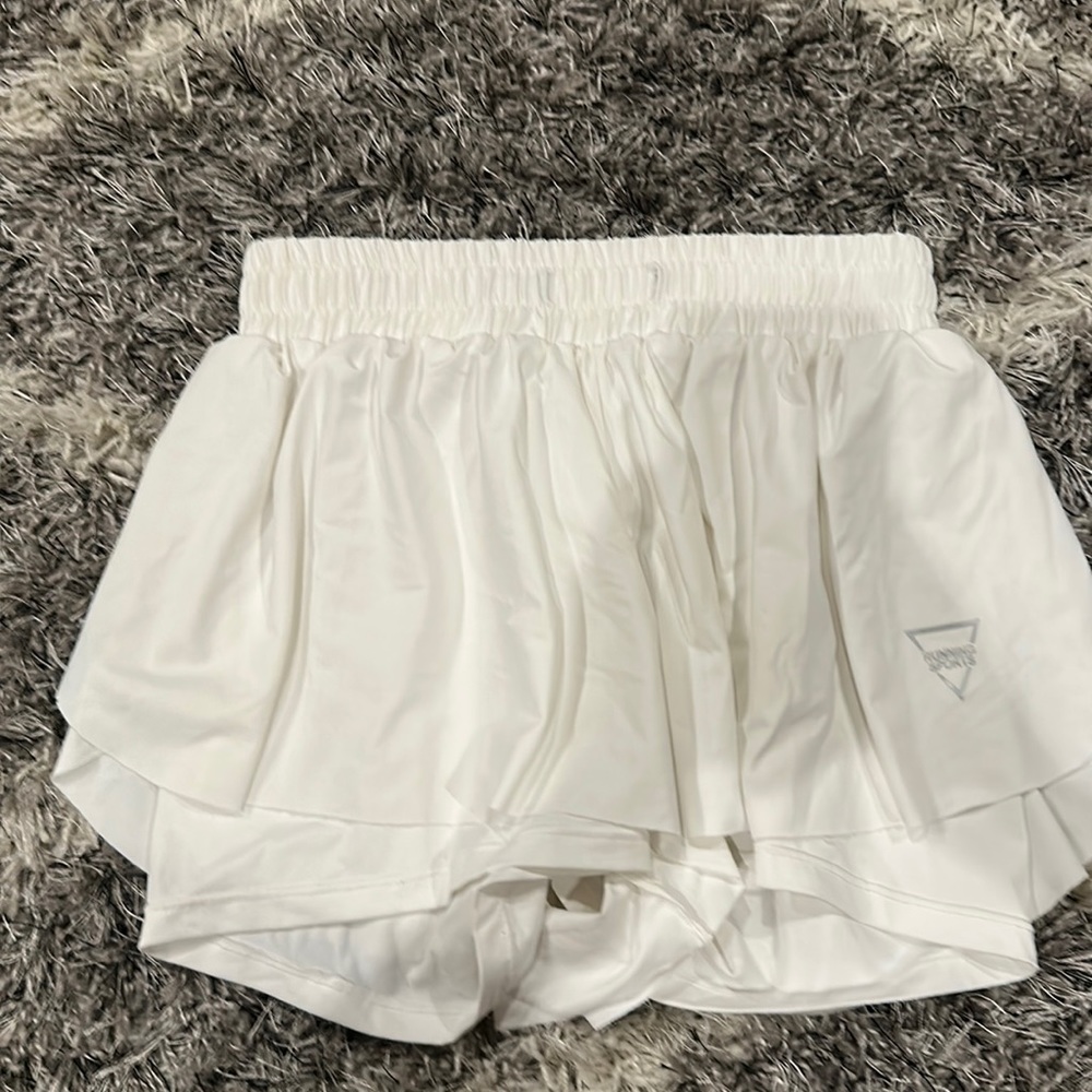 White, Flowy Athletic Shorts